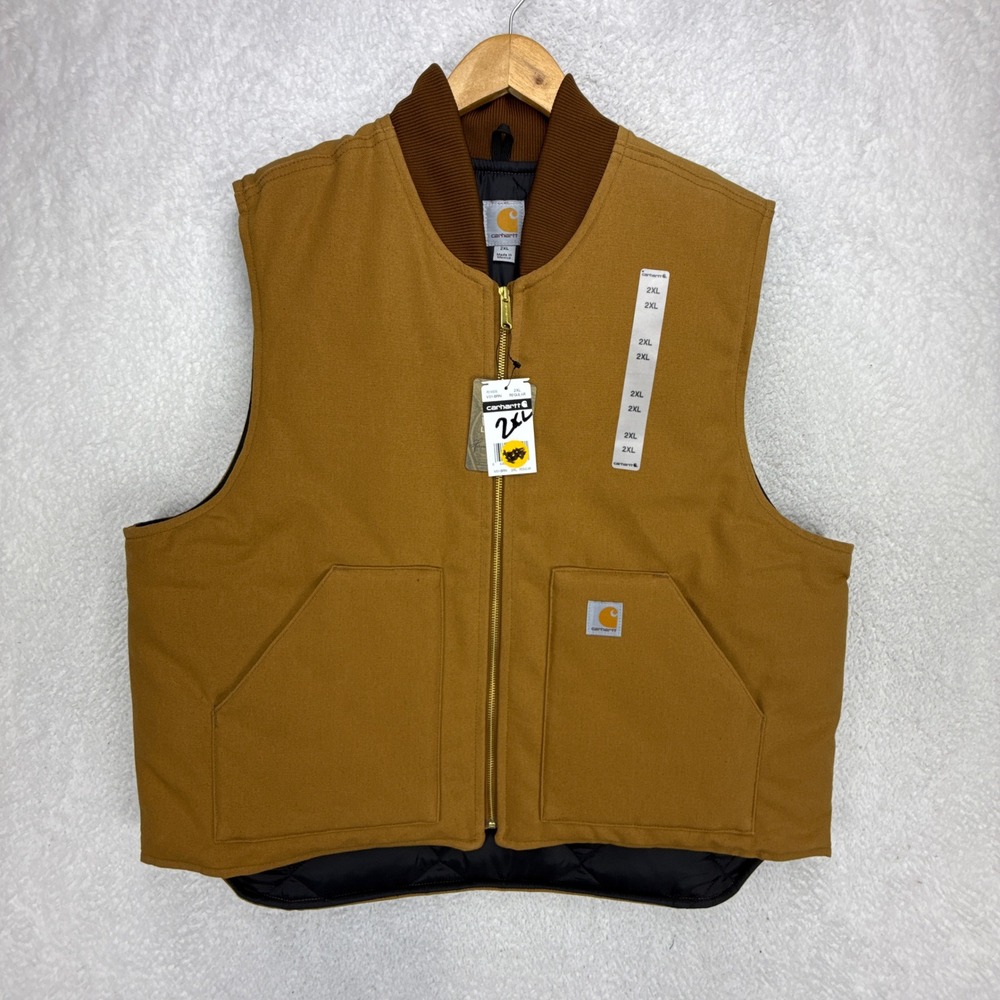 Carhartt V01-BRN Arctic Quilt Lined Duck Vest Brown‎ Mens 2XL NWT